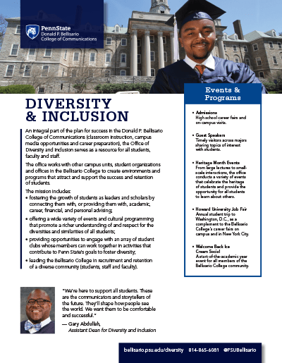Bellisario College Brochure Cover - Diversity and Inclusion