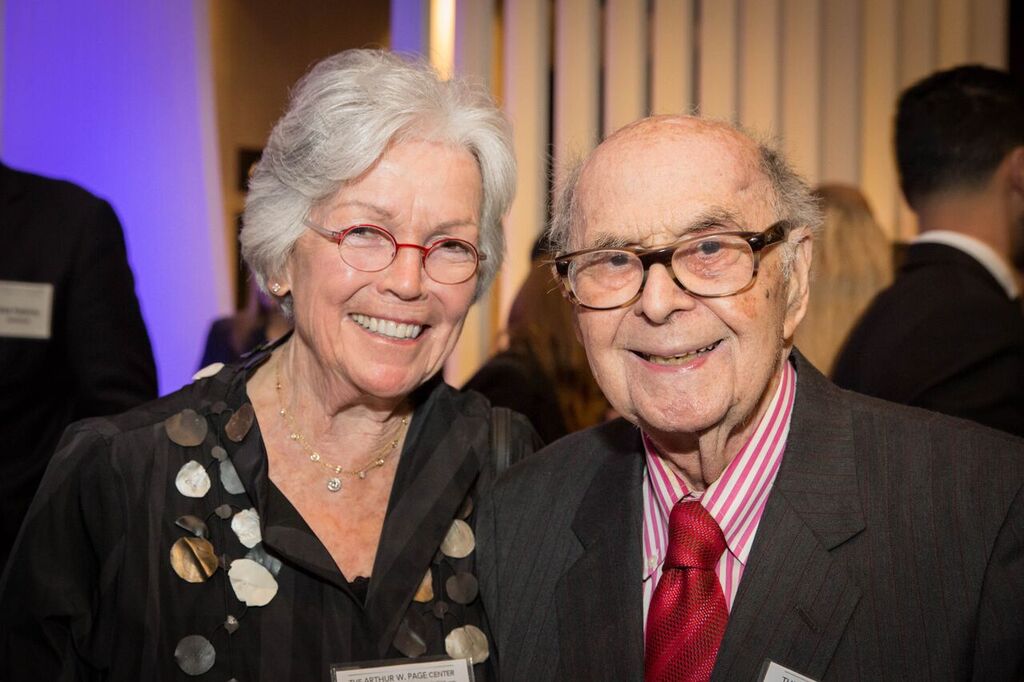 Honoree Ann Barkelew and Harold Burson.