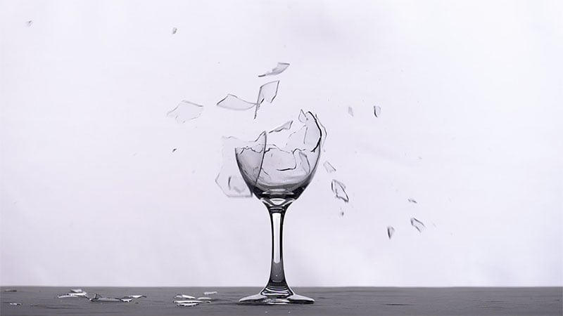 A broken glass provides a visual depiction of a victim's experience with sexual assault.