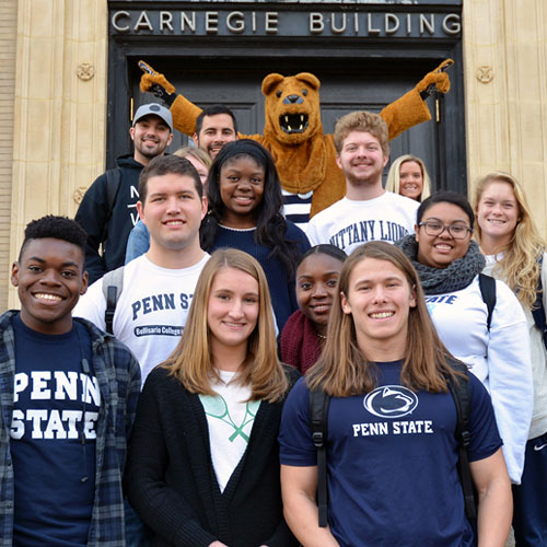 Students on Carnegie Building Steps