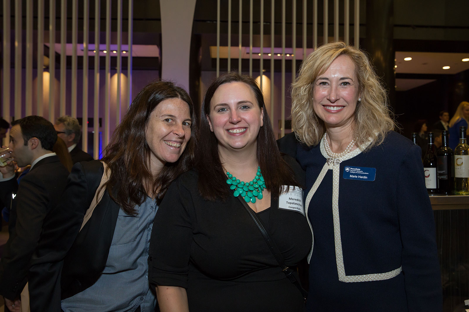Advisory board member Ellyn Fisher (left), Meredith Topalanchek and Bellisario College dean Marie Hardin. 